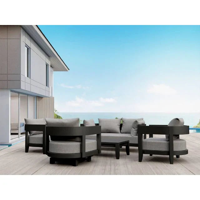 Anderson Teak 5-Piece Coronado Aluminum Deep Seating Patio Set (SET 173 AL) - Outdoor Furniture for Garden, Poolside & Backyard Relaxation