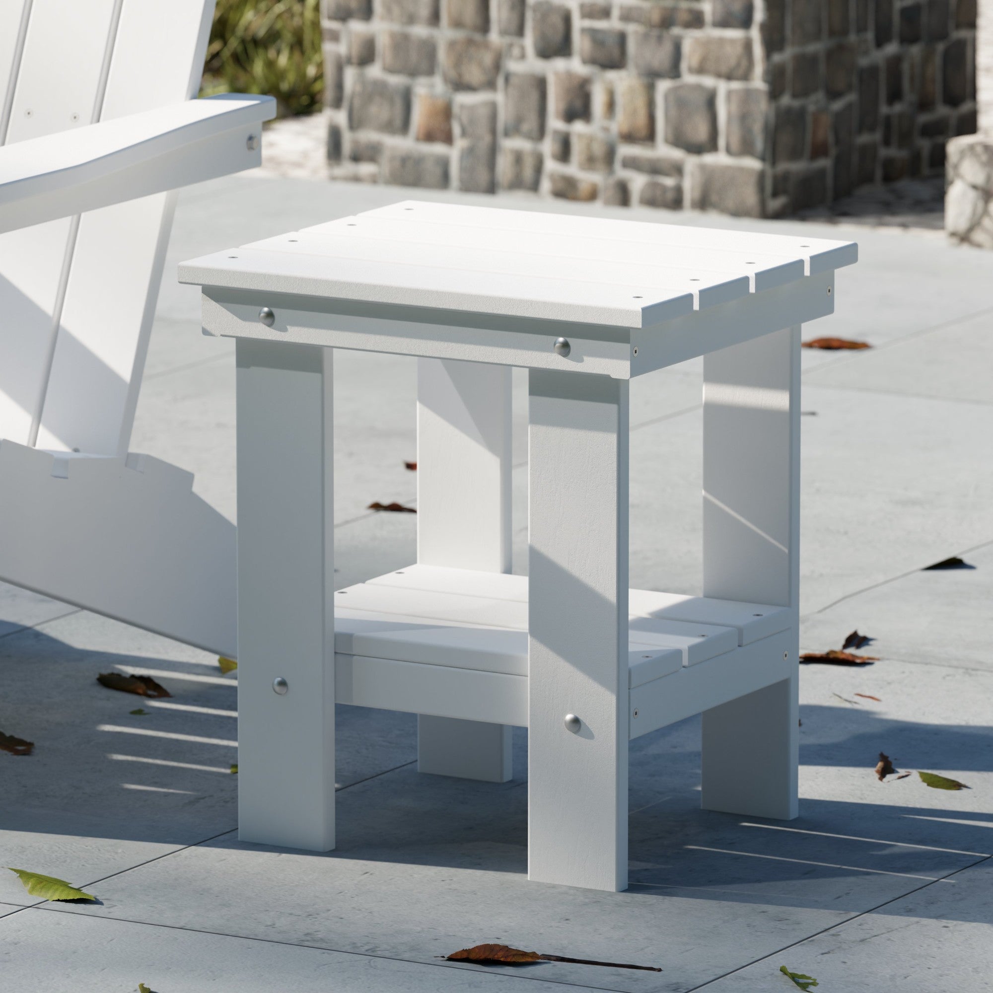 Freedom Modern Adirondack Chair & Side Table Set - Durable Outdoor Patio Furniture for Garden, Poolside, Deck, and Backyard Relaxation