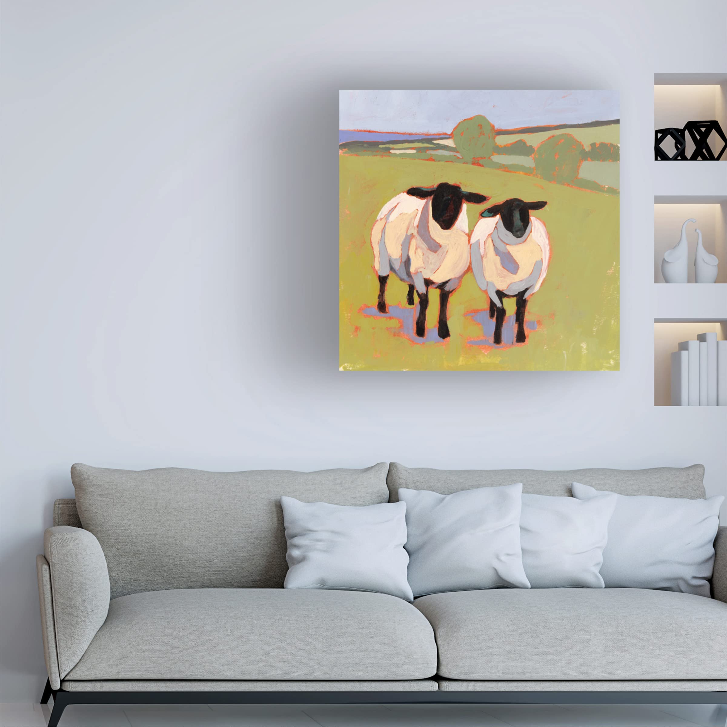 Victoria Borges Suffolk Sheep IV Canvas Art Print - Premium Trademark Fine Art Wall Decor for Living Room, Bedroom & Office