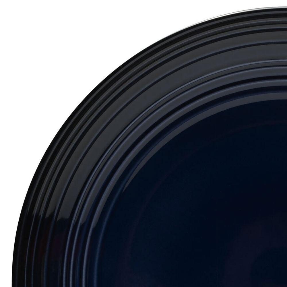 Swirl Black Coupe with Cobalt Ombre Accent 16-Piece Dinnerware Set - Service for 4 - Elegant Tableware for Modern Dining, Dinner Parties & Home Decor