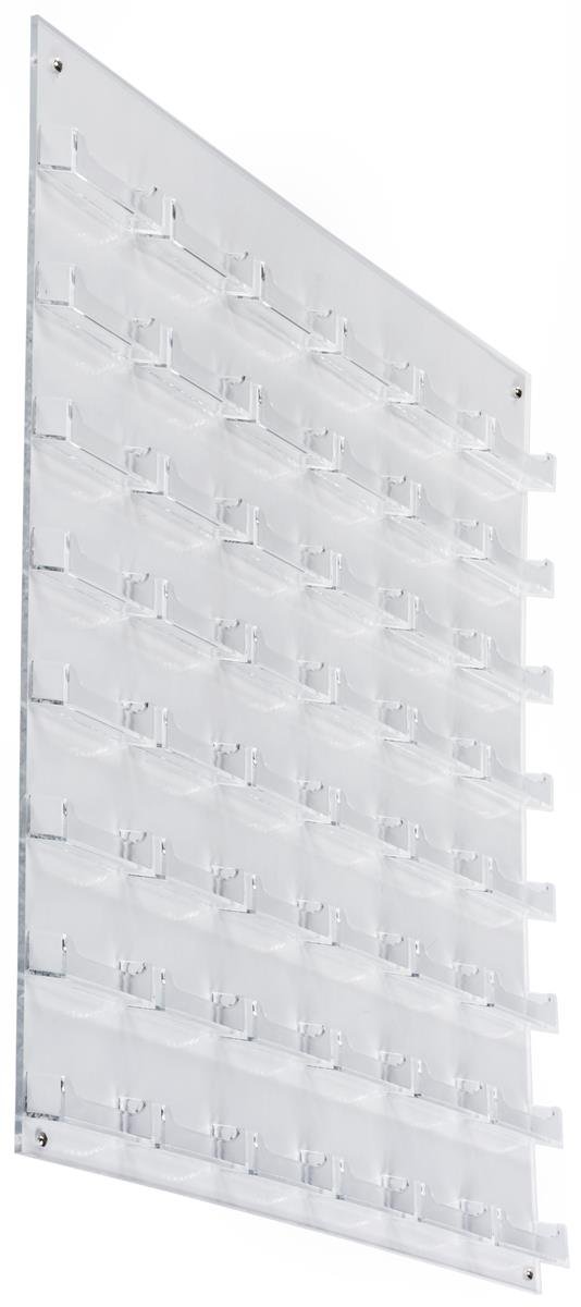 Displays2go 48-Pocket Clear Acrylic Wall Business Card Holder - 0.75