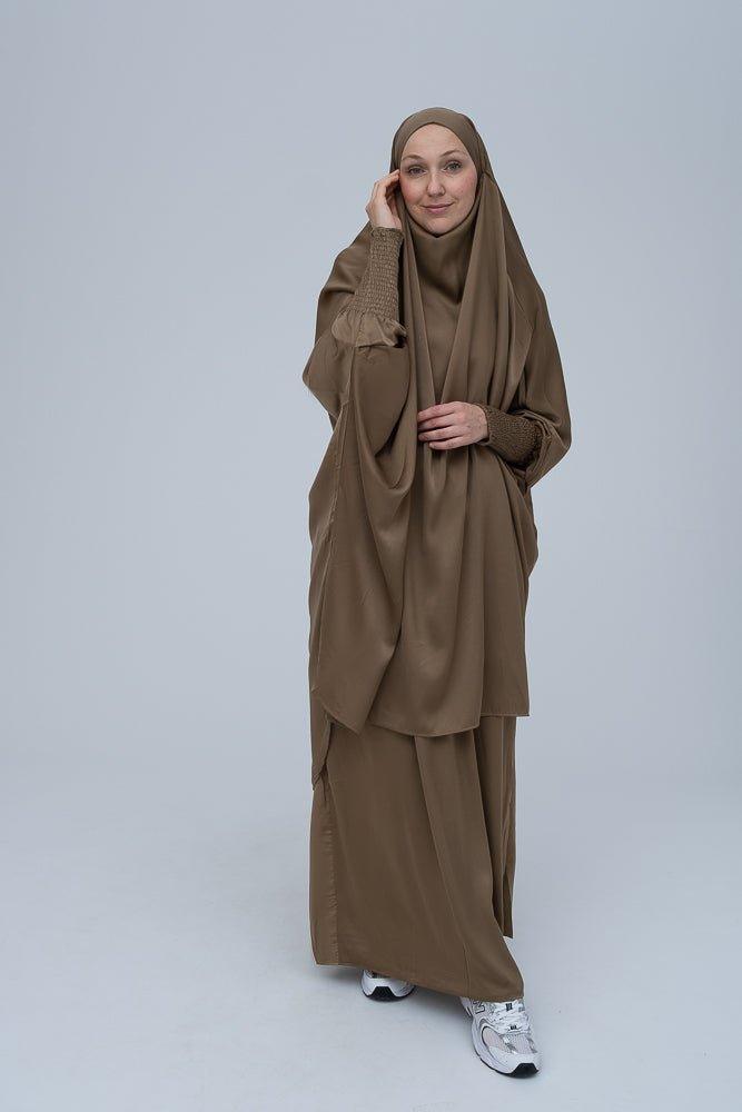 Lisaa Women's Luxury 2-Piece Khimar Prayer Outfit - Modest Hijab Dress for Prayer, Mosque & Special Occasions
