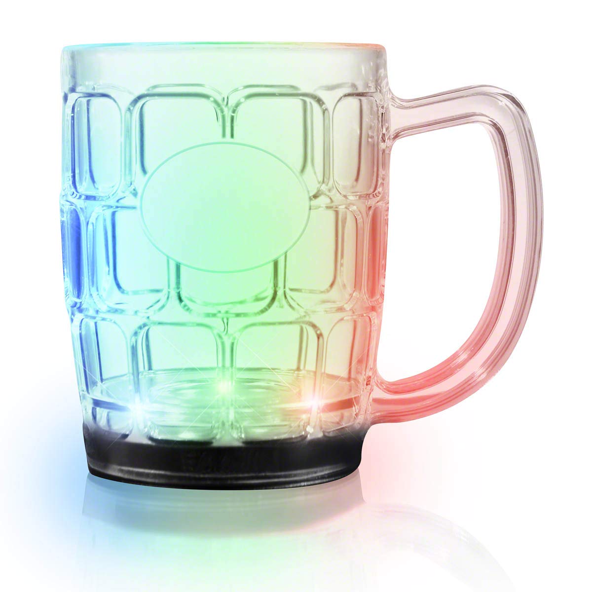 4-Pack Flashing LED 16oz Light Up Beer Mugs - Glowing Party Cups for Bars, BBQs, Nightclubs & Themed Events