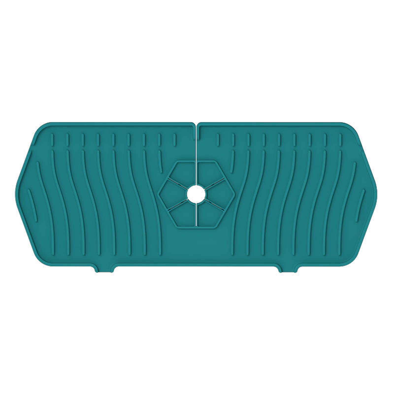 Silicone Sink Splash Guard - Non-Slip Faucet Mat, Absorbent Drying Mat for Kitchen Countertop, Bathroom, RV, Farmhouse - 13.9