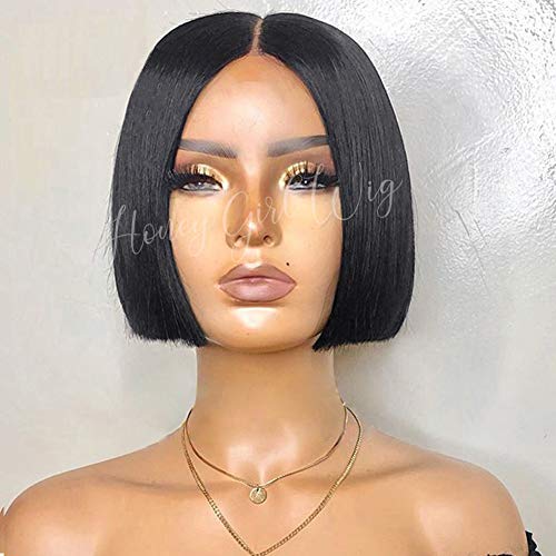 13x6 Lace Front Wigs Human Hair - 10A Virgin Hair Wigs for Black Women with Pre-Plucked Hairline & Bleached Knots | 130% Density Straight Natural Color 10