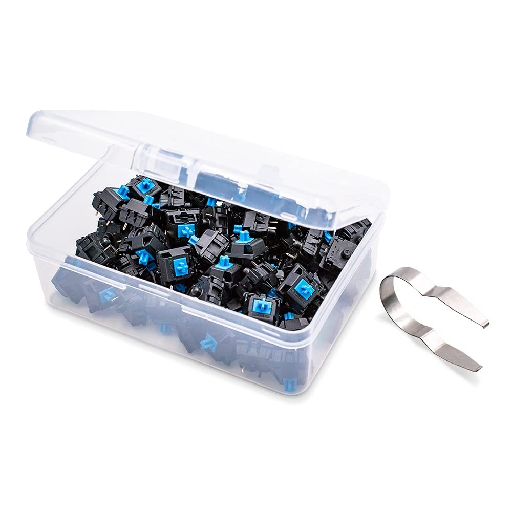 Cherry MX Blue Mechanical Keyboard Switches - 65-Piece Pack for Gaming & Typing | Tactile Clicky Switches for PC, Mac, & Custom Keyboards