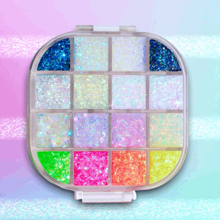 Lemonhead.LA Spacecase Illuminating Mini Pro Palette - Vegan Eyeshadow Palette with Shimmer & Glitter - Perfect for Party, Festival & Night Out Makeup