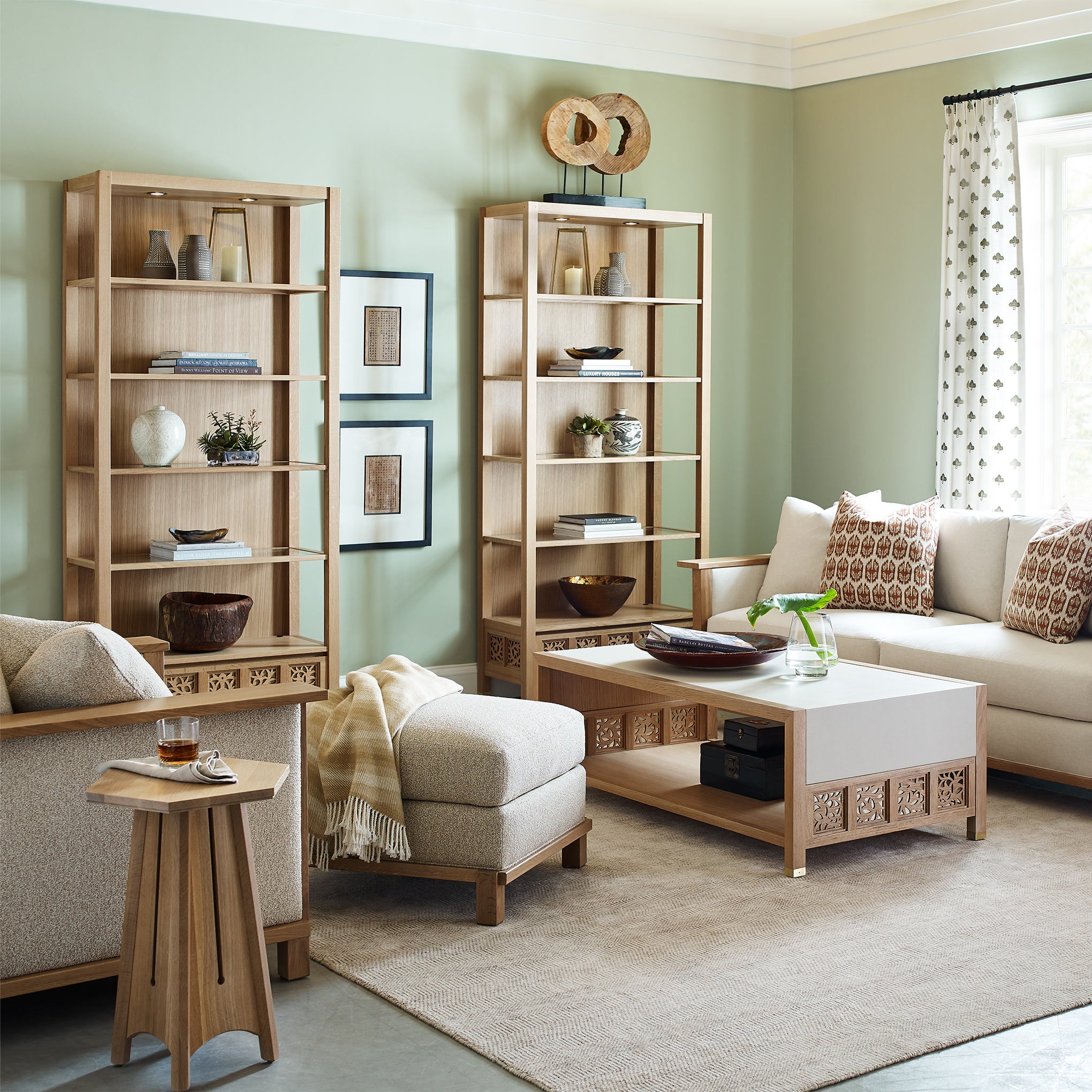 Surrey Hills Wood Frame Ottoman - Stylish Storage Bench with Upholstered Seat | Perfect for Living Room, Bedroom, or Entryway Decor