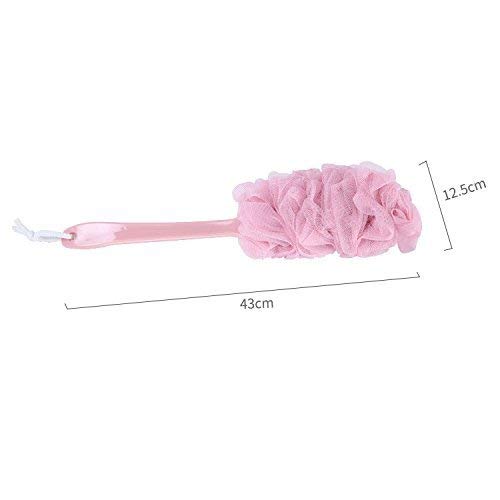 Exfoliating Loofah Bath Brush with Long Handle - Nylon Mesh Back Scrubber for Deep Cleansing & Skin Massage | Shower Body Washer for Women & Men | Perfect for Exfoliation, Back Cleaning & Relaxing Spa Experience (Light Cream)