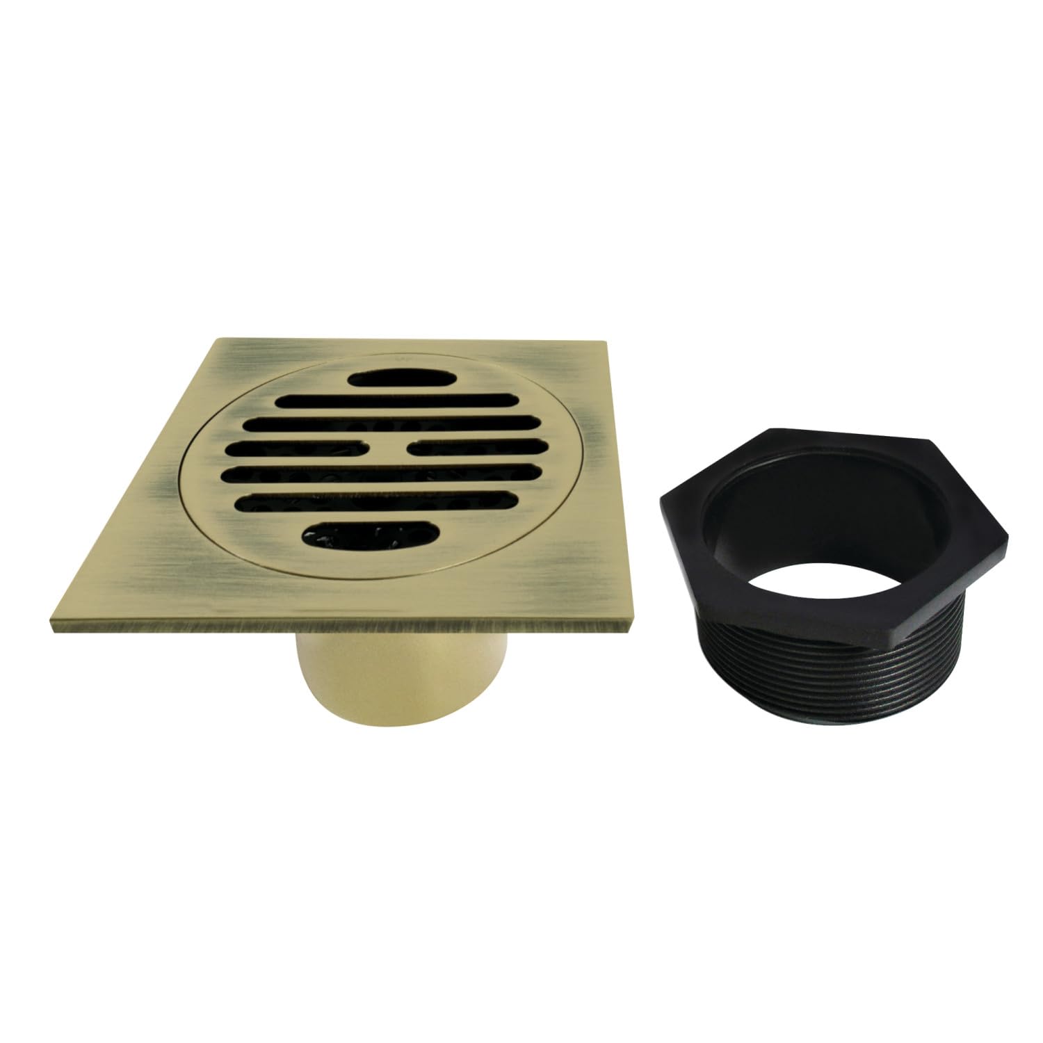 Kingston Brass BSF4262AB Watercourse Shower Drain in Antique Brass - Premium Bathroom Drain for Showers, Bathtubs & Wet Rooms | Durable & Stylish Drainage Solution for Modern & Traditional Bathrooms