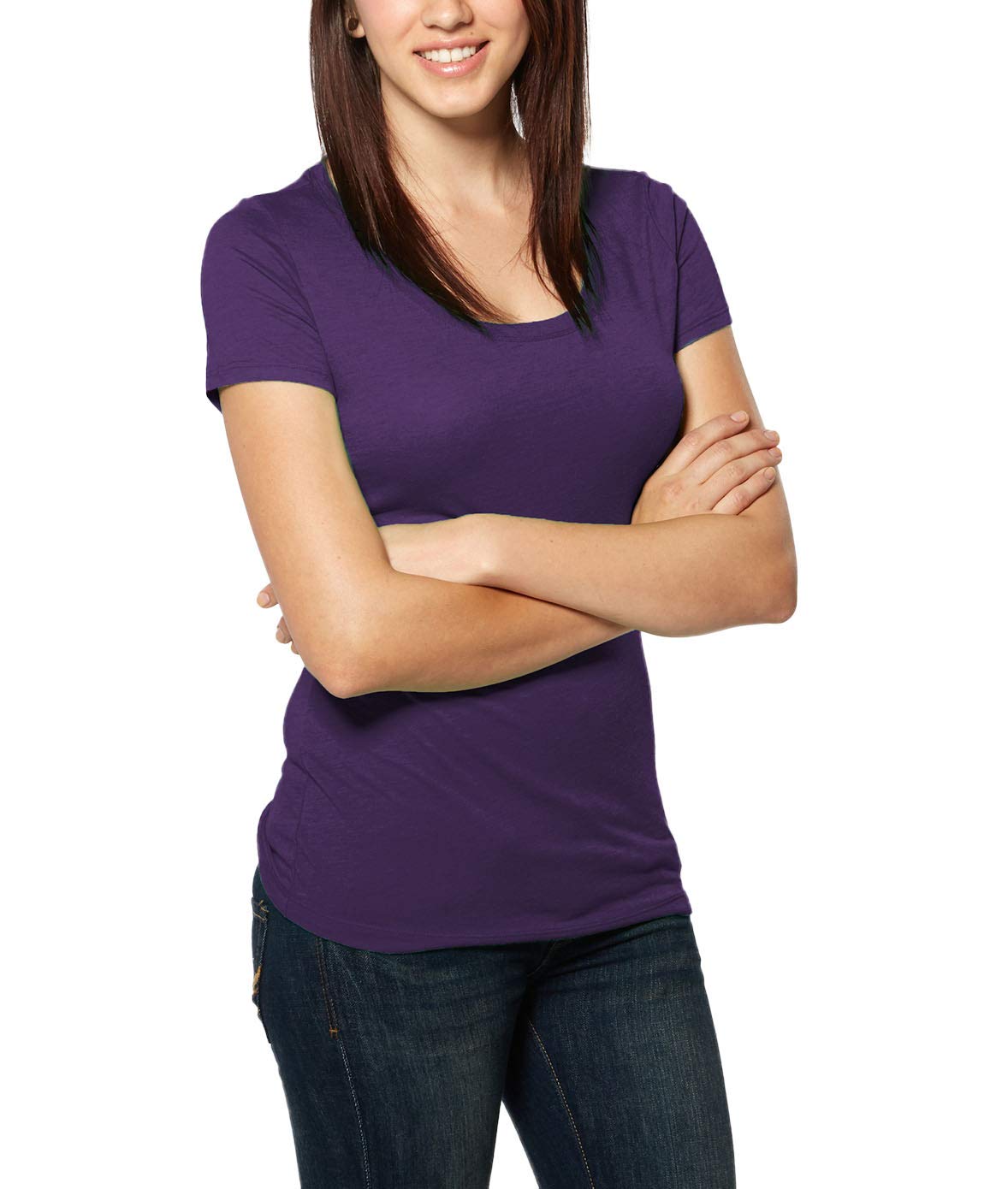 Nayked Apparel Women's Weightless Deep Scoop T-Shirt - Ultra Soft Breathable Tee for Yoga, Workout & Casual Wear