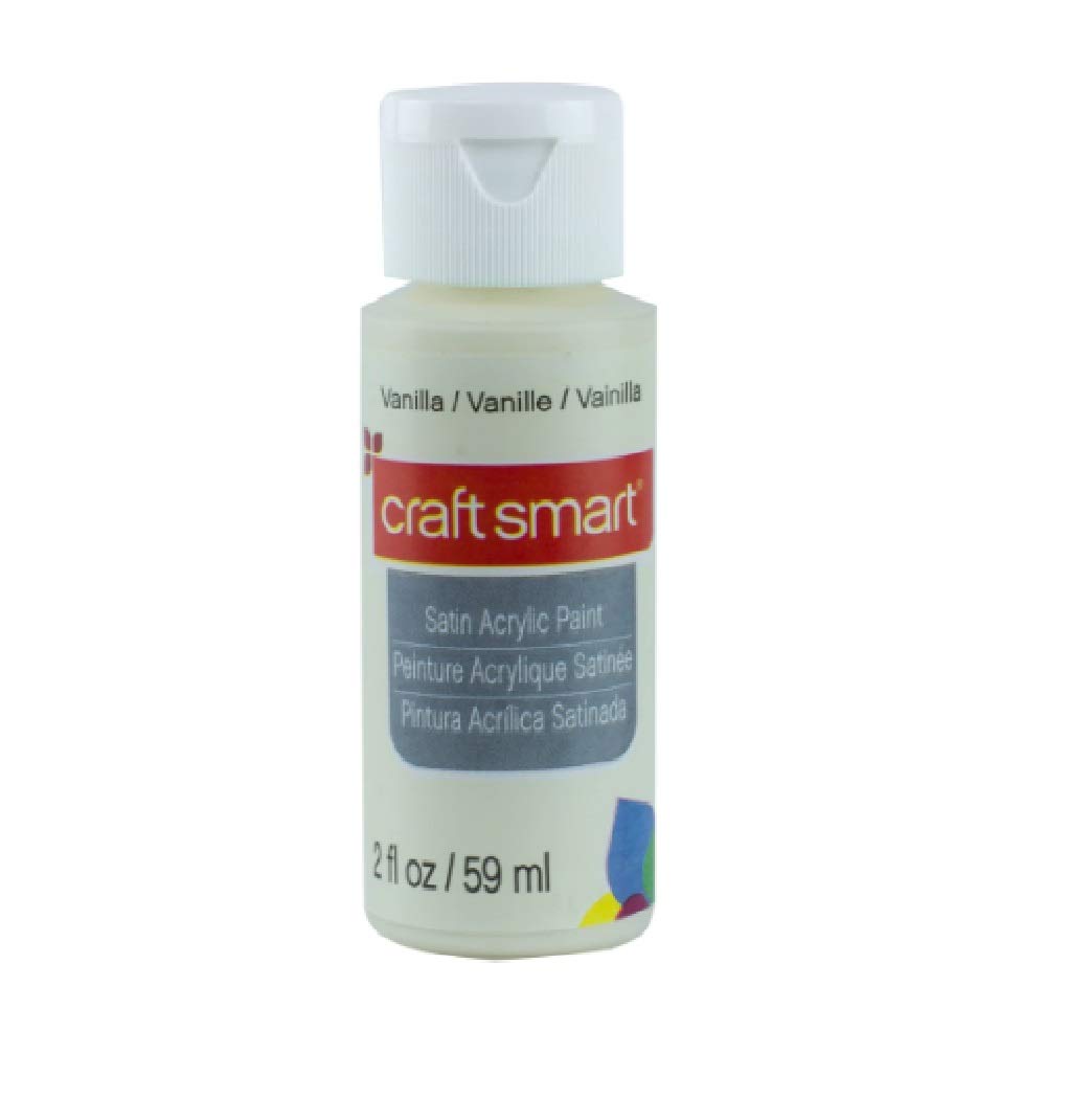 Craft Smart 2 oz Satin Acrylic Paint - Vanilla White for Canvas Painting, DIY Crafts & Home Decor Projects