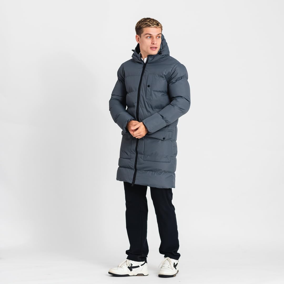 Kandor Men's Winter Jacket - Warm Padded Hooded Parka Coat, Water-Resistant & Showerproof Puffer Jacket for Cold Weather | Outdoor Activities, Commuting & Casual Wear