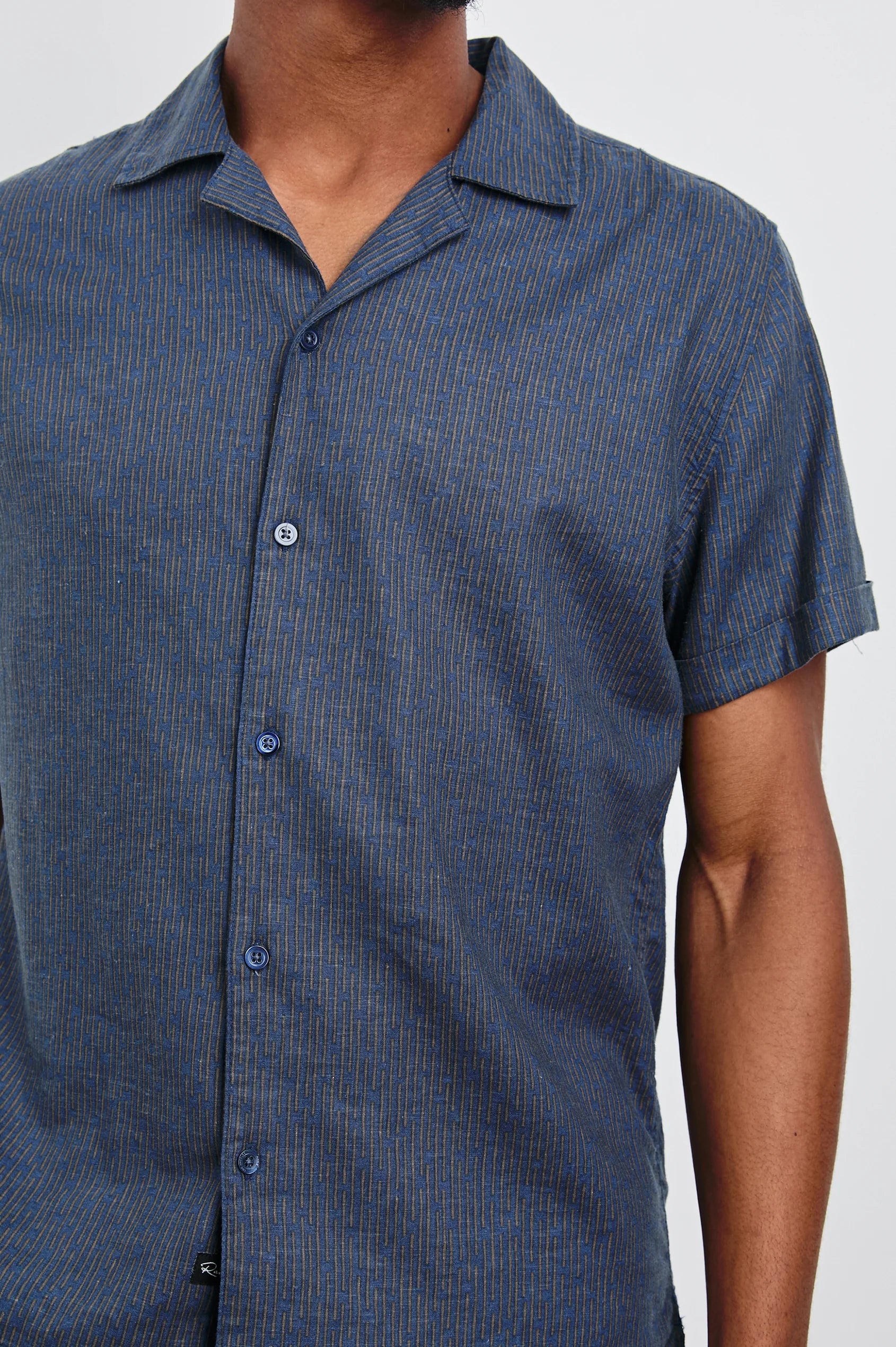 Premium Atlas Shirt for Men - Navy Cedar Vertical Stripe Casual Button Down Shirt | Office Wear, Date Night & Smart Casual Outfits