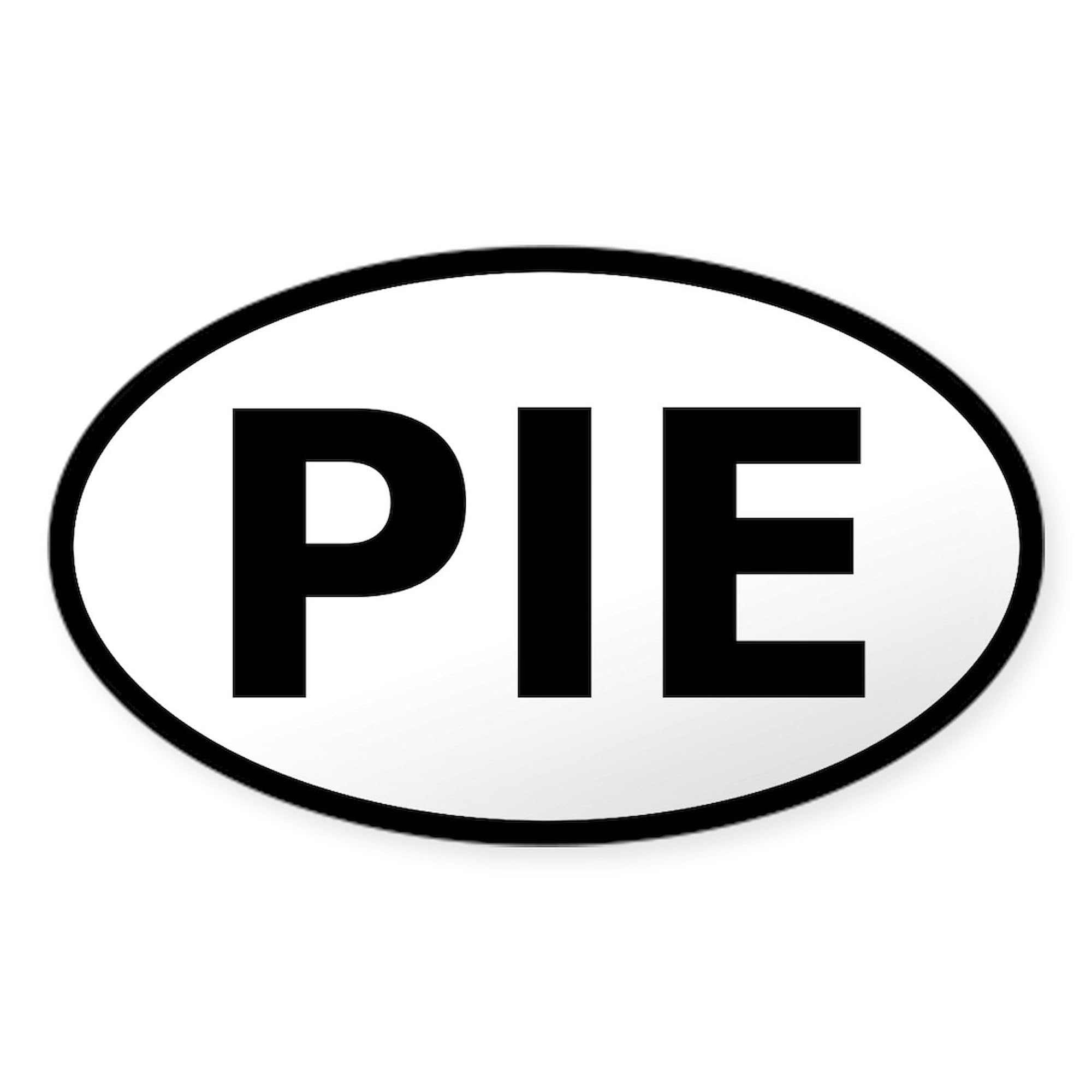 PIE Oval Car Bumper Sticker - Durable Automotive Decal for Cars & Trucks