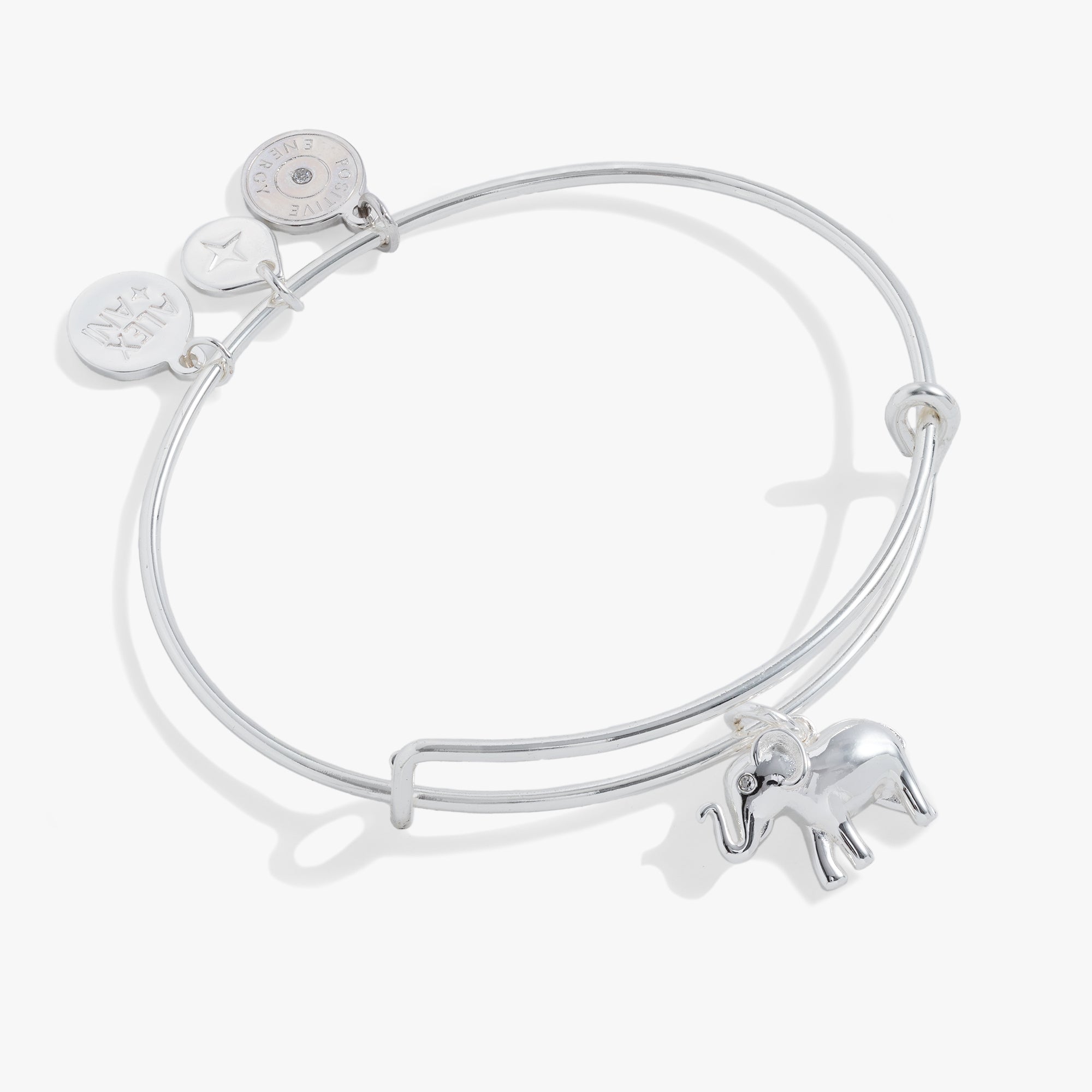 Elephant Charm Bangle Bracelet - Handmade Silver Jewelry for Women - Boho Style Adjustable Bangle - Perfect for Everyday Wear, Gift Giving & Special Occasions