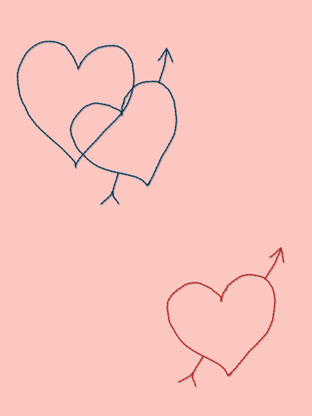 Lingua Franca Embroidered Hearts Wallpaper - Pink Floral Peel & Stick Wallpaper for Bedroom, Nursery, or Home Decor