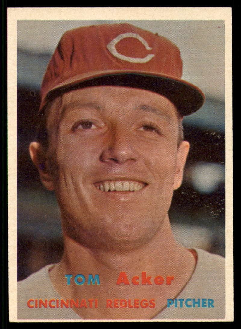 1957 Topps #219 Tom Acker MLB Baseball Rookie Card - Cincinnati Reds EX++ Condition - Perfect for Sports Memorabilia Collectors & Vintage Baseball Fans
