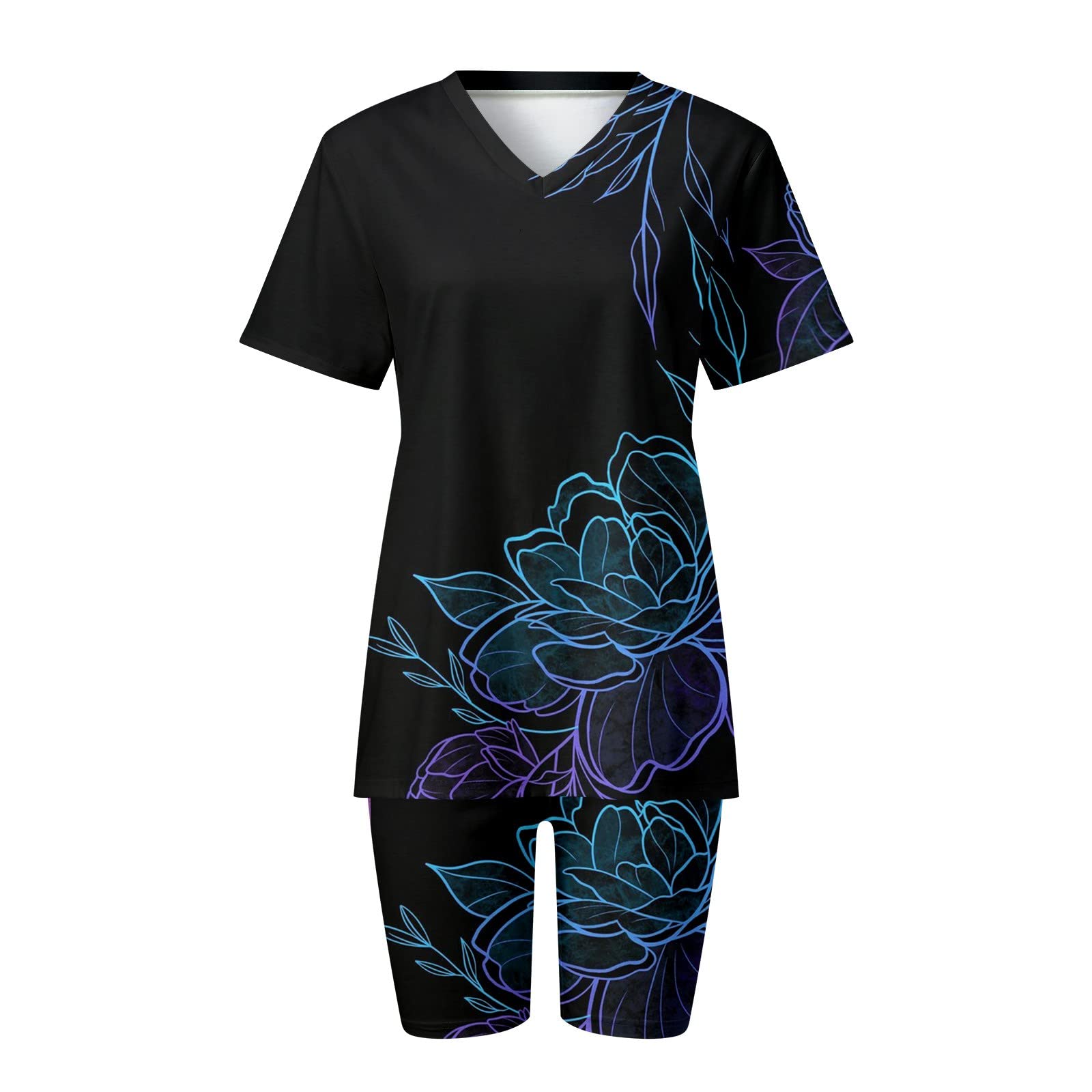 Plus Size Butt Lifting Yoga Leggings for Women - Tie Dye High Waisted Workout Pants with Matching Green Shorts & Gym Top - Women's Fitness Outfit for Yoga, Running & Gym Training