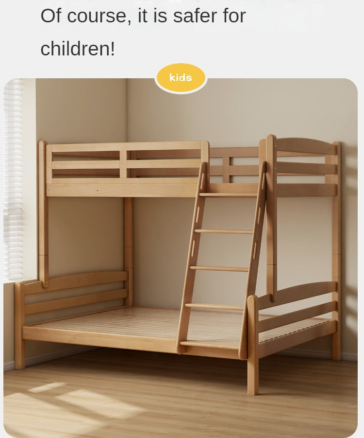 Solid Wood Beech & Birch White Detachable Bunk Bed for Kids - Perfect for Small Bedrooms, Guest Rooms & Space-Saving Kids' Rooms