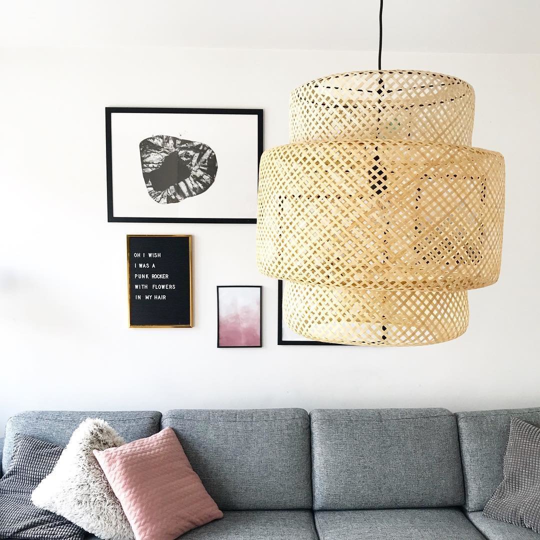 Modern Bamboo Pendant Light Fixture - Handwoven Natural Rattan Hanging Lamp for Kitchen Island, Dining Room & Bedroom Decor - Eco-Friendly Lighting Solution
