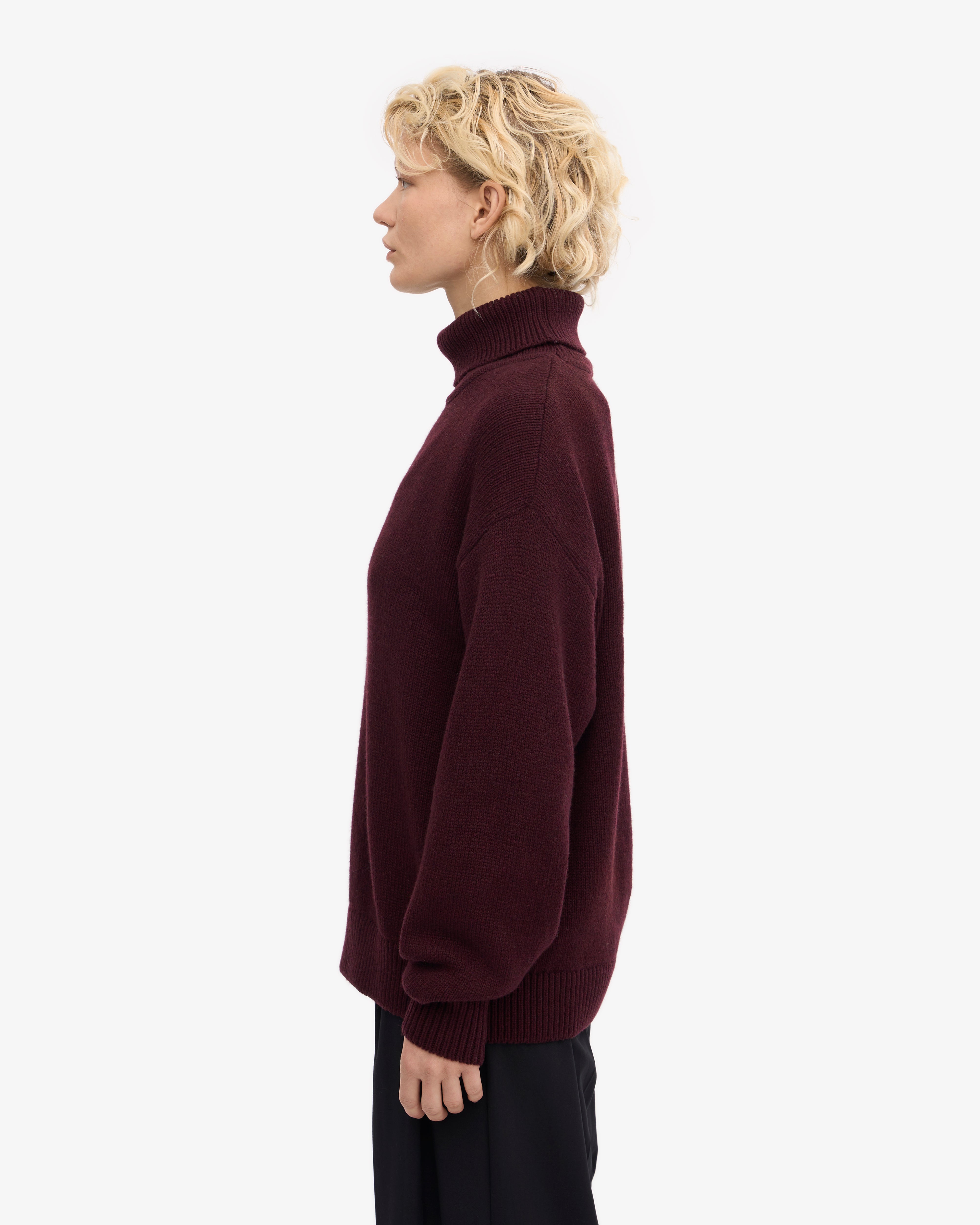 Premium Merino Wool Turtleneck Sweater for Women - Soft & Warm Oxblood Red Pullover - Perfect for Winter, Office Wear & Casual Outfits