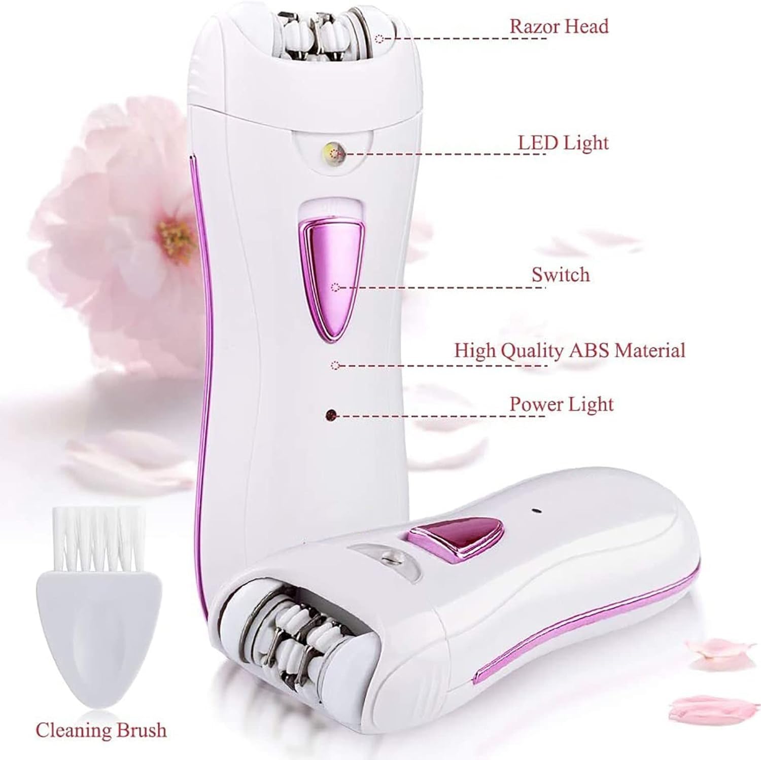 Electric Epilator for Women - Painless Hair Removal for Legs, Arms, Bikini & Face | Portable Rechargeable Ladies Shaver Trimmer | Perfect for Travel, Home & Salon Use