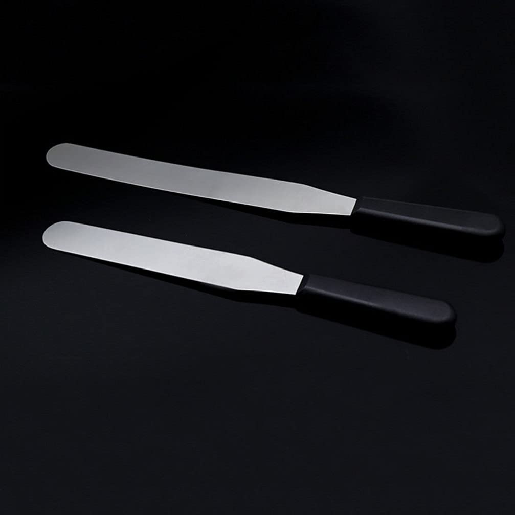 2-Pack Plastic Handle Cream Spatulas - Cake Butter Spreaders & Scrapers for Baking, Frosting, and Kitchen Decorating | Essential Baking Tools for Cakes, Cupcakes, and Pastries