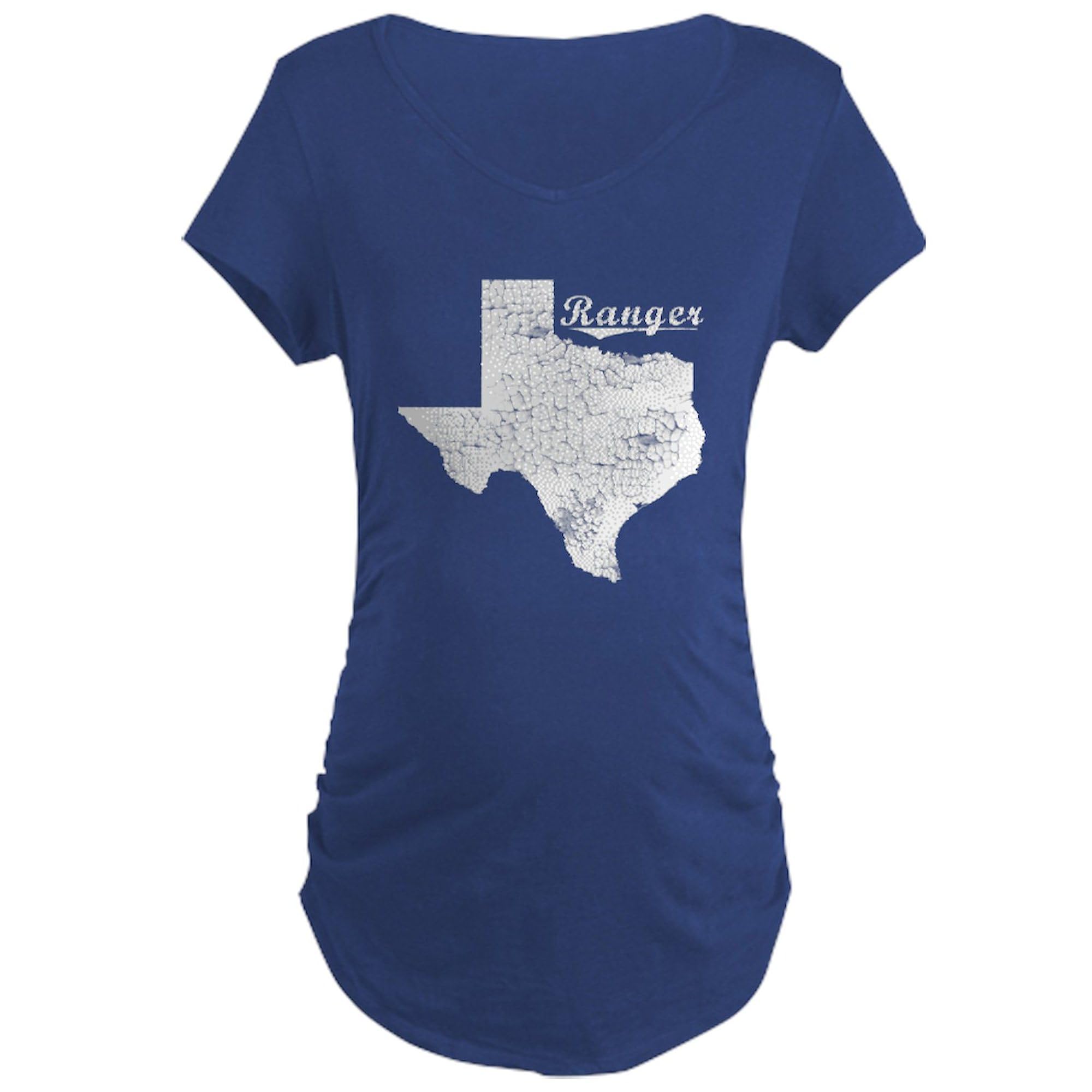 Vintage Texas Ranger Maternity T-Shirt for Women - Dark Ruched Side Tee for Pregnancy Comfort | Perfect for Casual Wear, Maternity Photos & Everyday Outfits