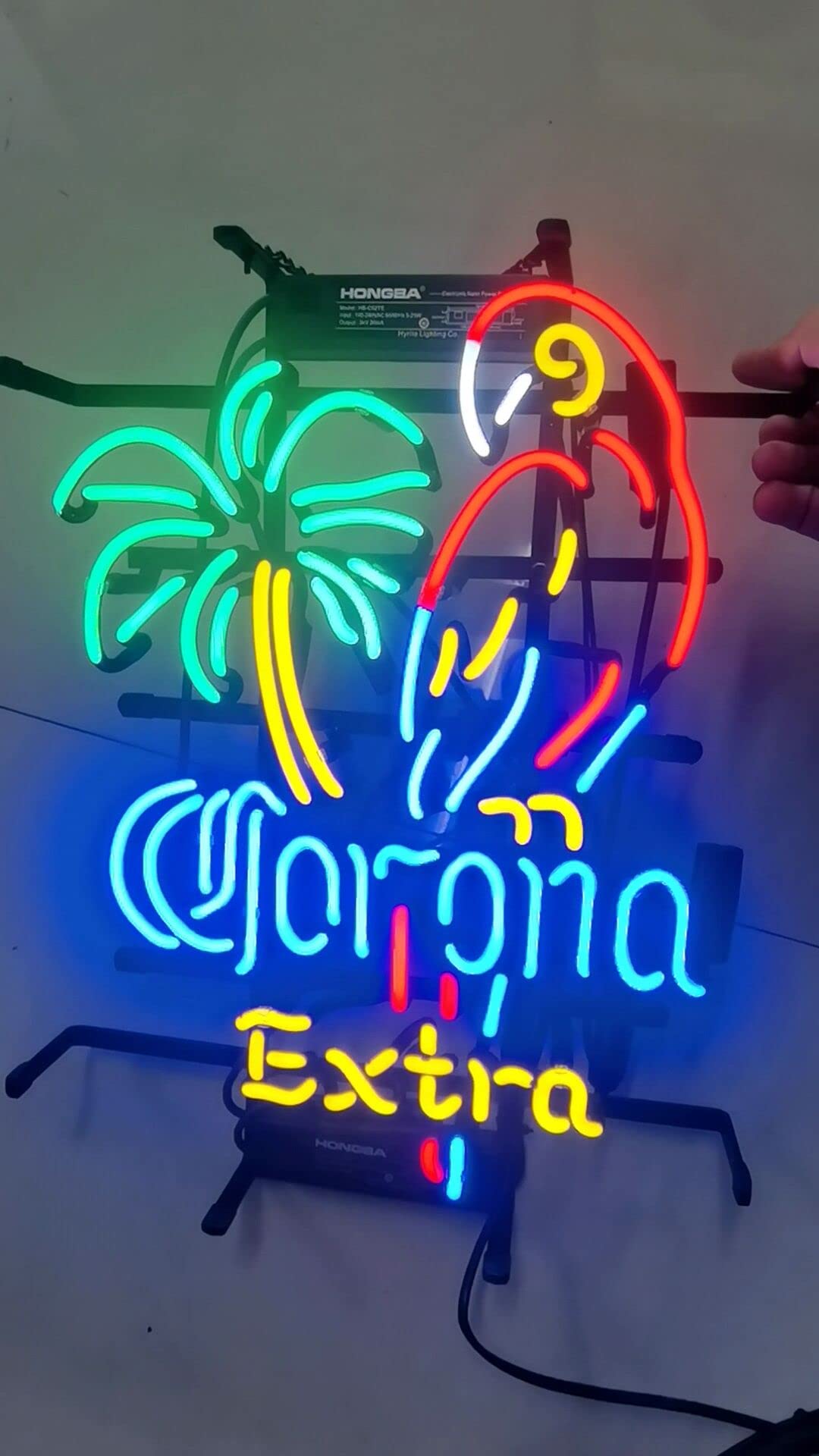 Handmade Neon Parrot Tree Sign - Unique Art Craft for Home, Bar, Pub & Business Decor - Perfect Christmas Gift & Party Decoration