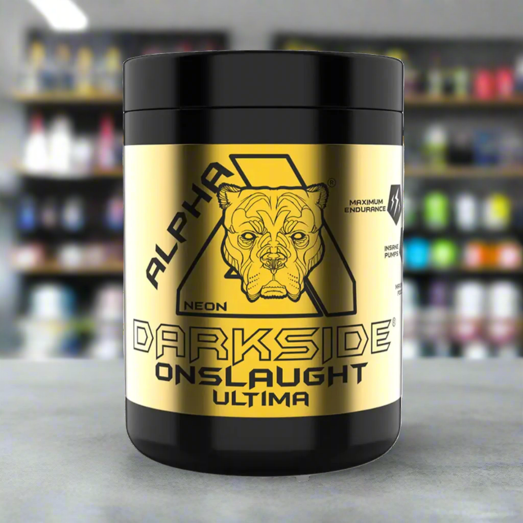 Alpha Neon Darkside Onslaught Ultima Pre Workout Powder - 600g Energy Booster for Intense Gym Training & Bodybuilding Performance