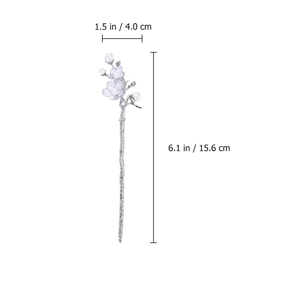 3pcs Pearl Hair Sticks with Flower Decor - Elegant Hair Chopsticks & Forks for Women, Hair Accessories for Weddings, Parties, and Everyday Styling