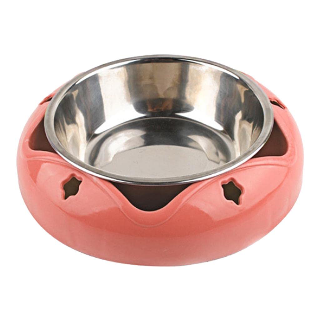 Stainless Steel Pet Bowl for Dogs & Cats - Durable Travel & Home Food Dish - Non-Slip Puppy Feeding Bowl for Indoor & Outdoor Use (Red) - Perfect for Camping, Hiking and Daily Meals