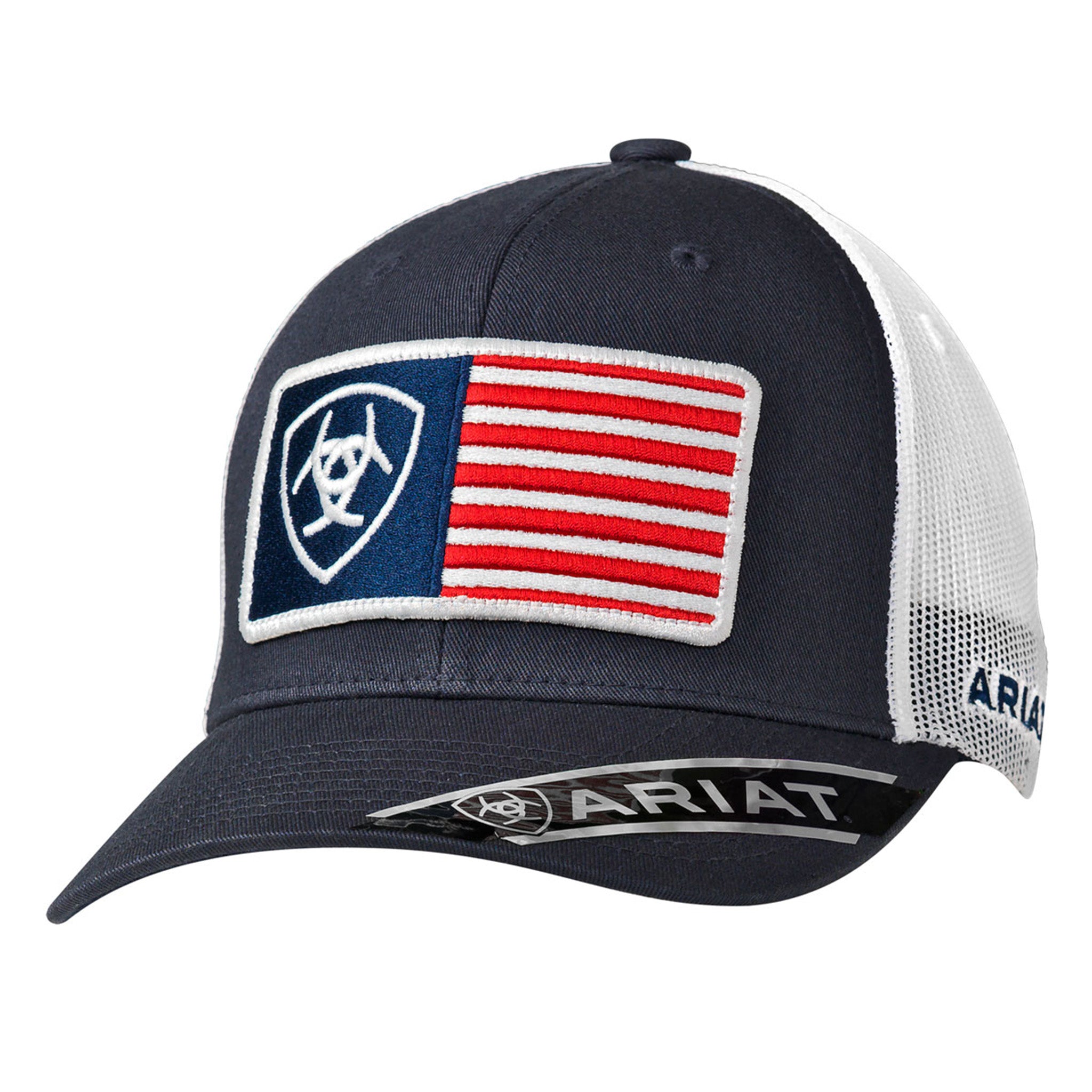 Ariat Navy American Flag Baseball Cap - Patriotic Adjustable Hat for Men & Women - Perfect for Outdoor, Sports, and Casual Wear