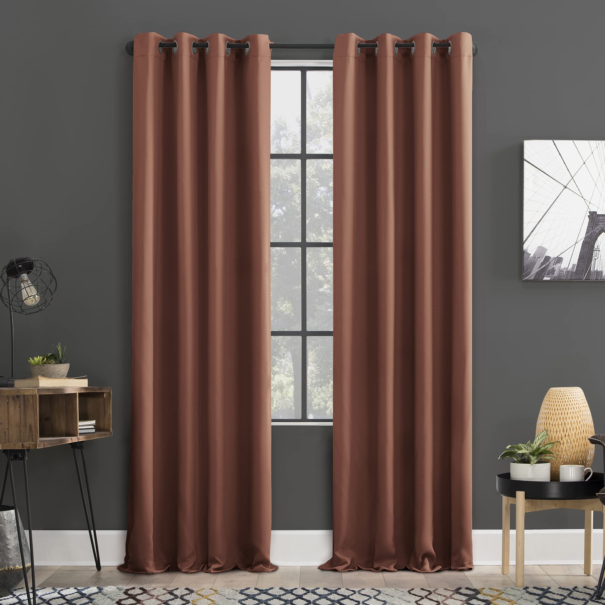 Sun Zero Soho 2-Pack Blackout Energy Efficient Grommet Curtain Panels, 54
