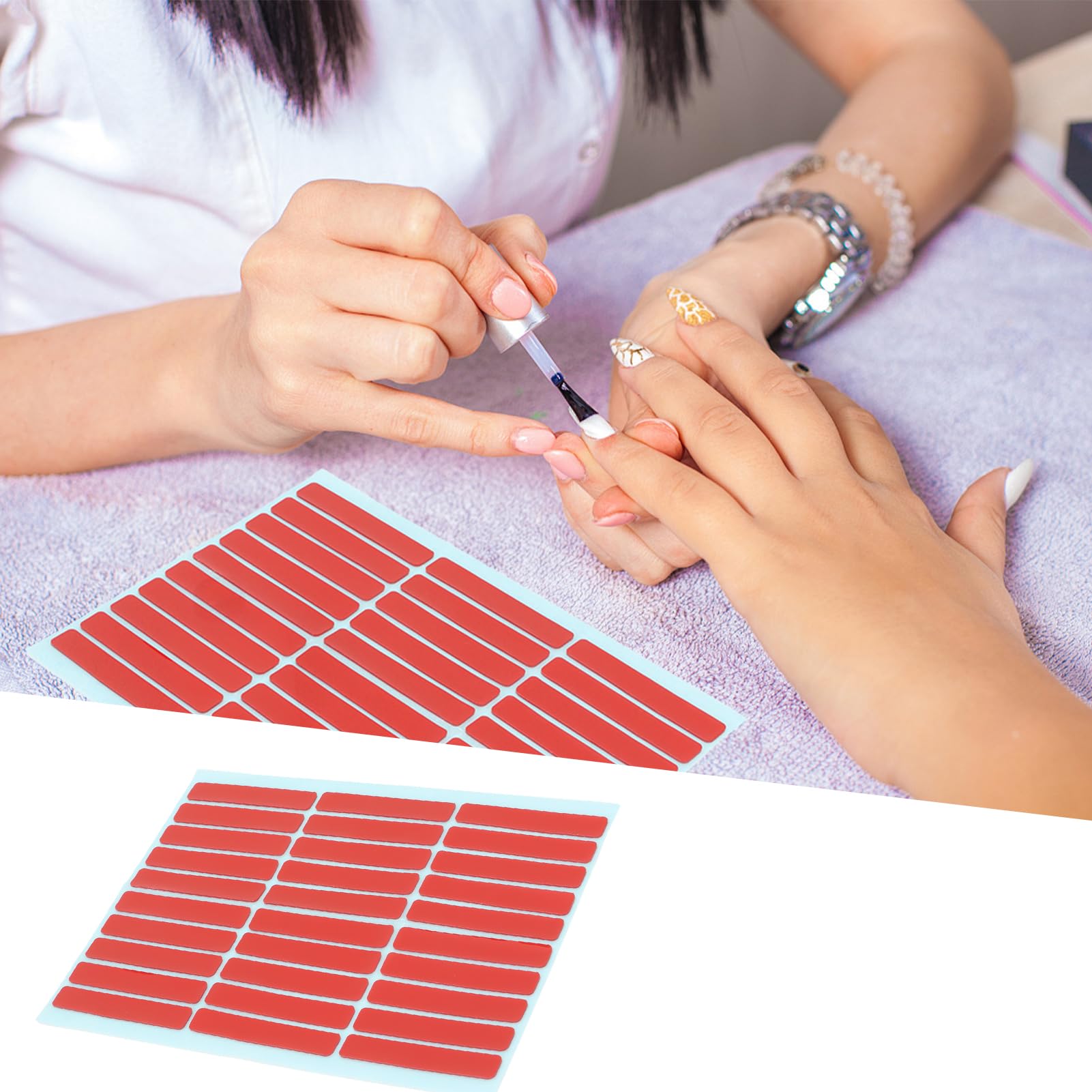 10 Sheet Nail Art Tape - Double Sided Adhesive Mounting Tape for Nail Tips & Color Display (300pcs) - Perfect for Salon Professionals & DIY Nail Art at Home