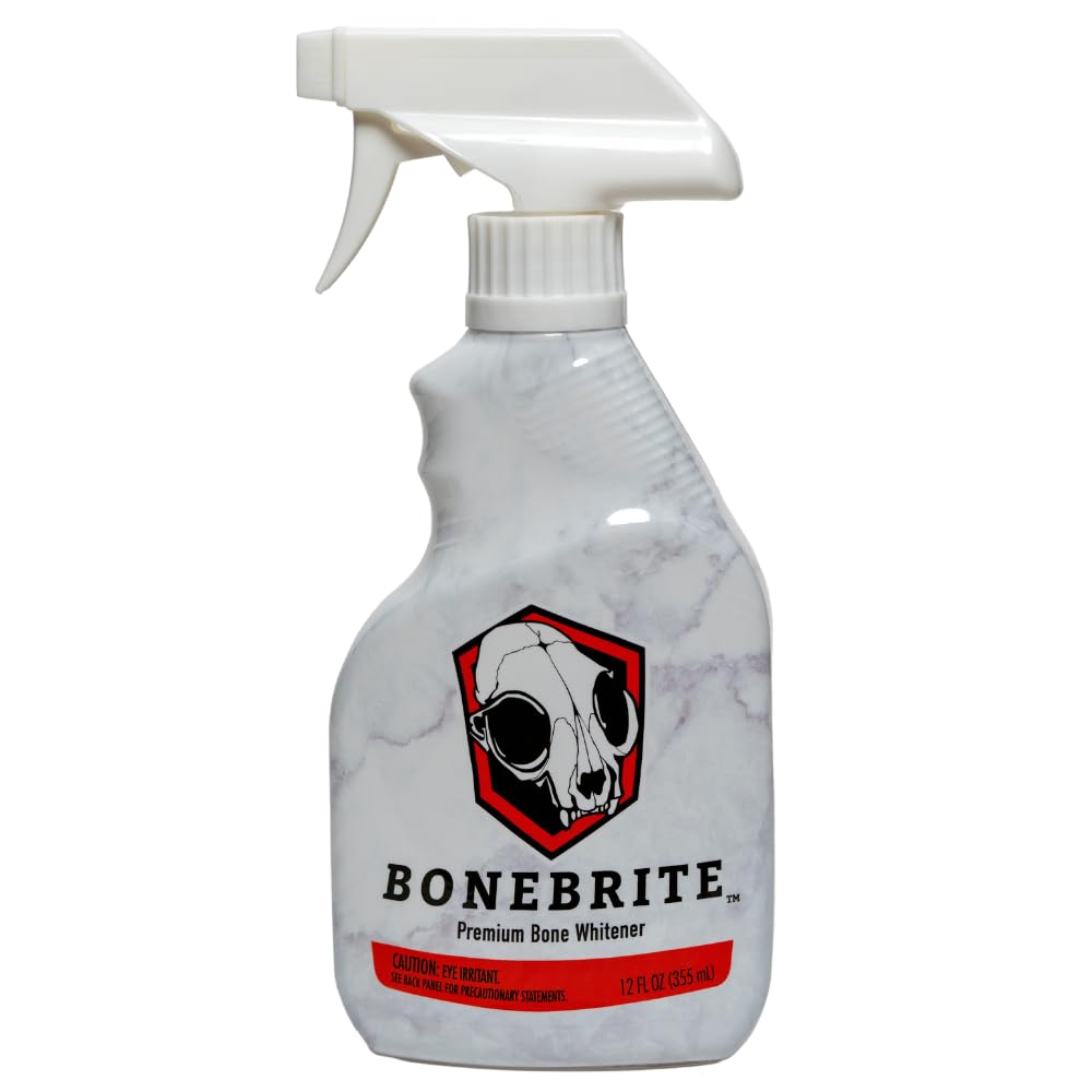 BoneBrite® Professional Skull Whitening Solution for European Mounts - Premium Taxidermy Whitener for Hunters & Taxidermists - Ideal for Trophy Displays, Hunting Cabin Decor, and Museum-Quality Specimens