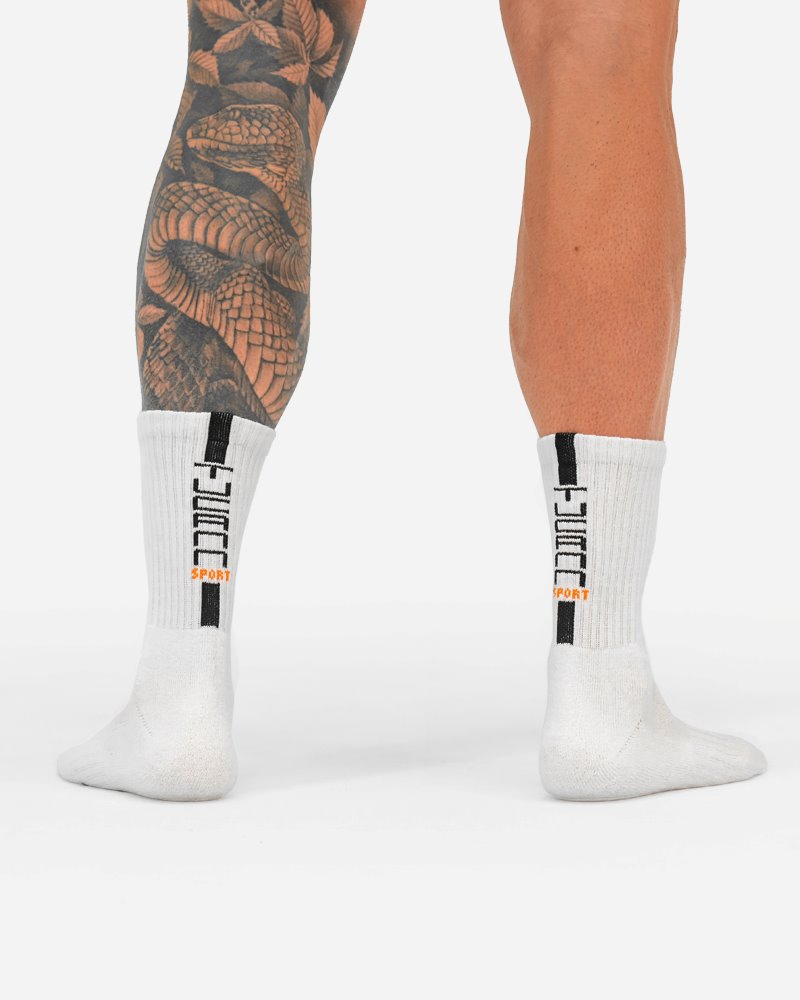 Mid Rise Socks for Women & Men - Soft Comfortable White Crew Socks for Everyday Wear, Sports & Work