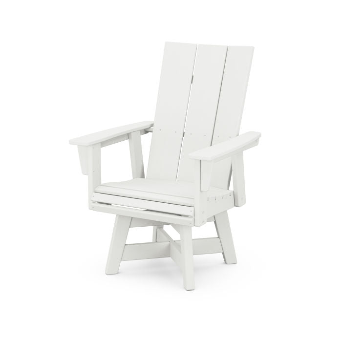 POLYWOOD Modern Curveback Adirondack Swivel Dining Chair - Weather-Resistant Outdoor Patio Furniture for Poolside, Garden & Deck Relaxation