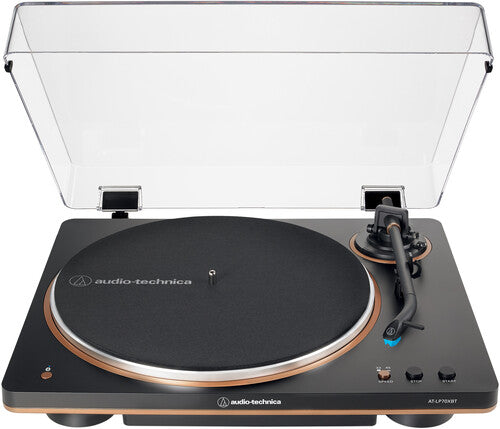 Audio Technica AT LP70XBT-BZ Fully Automatic Bluetooth Turntable with Belt Drive - Wireless Vinyl Record Player (Black/Bronze) | Perfect for Home Listening, DJing & Vinyl Collections