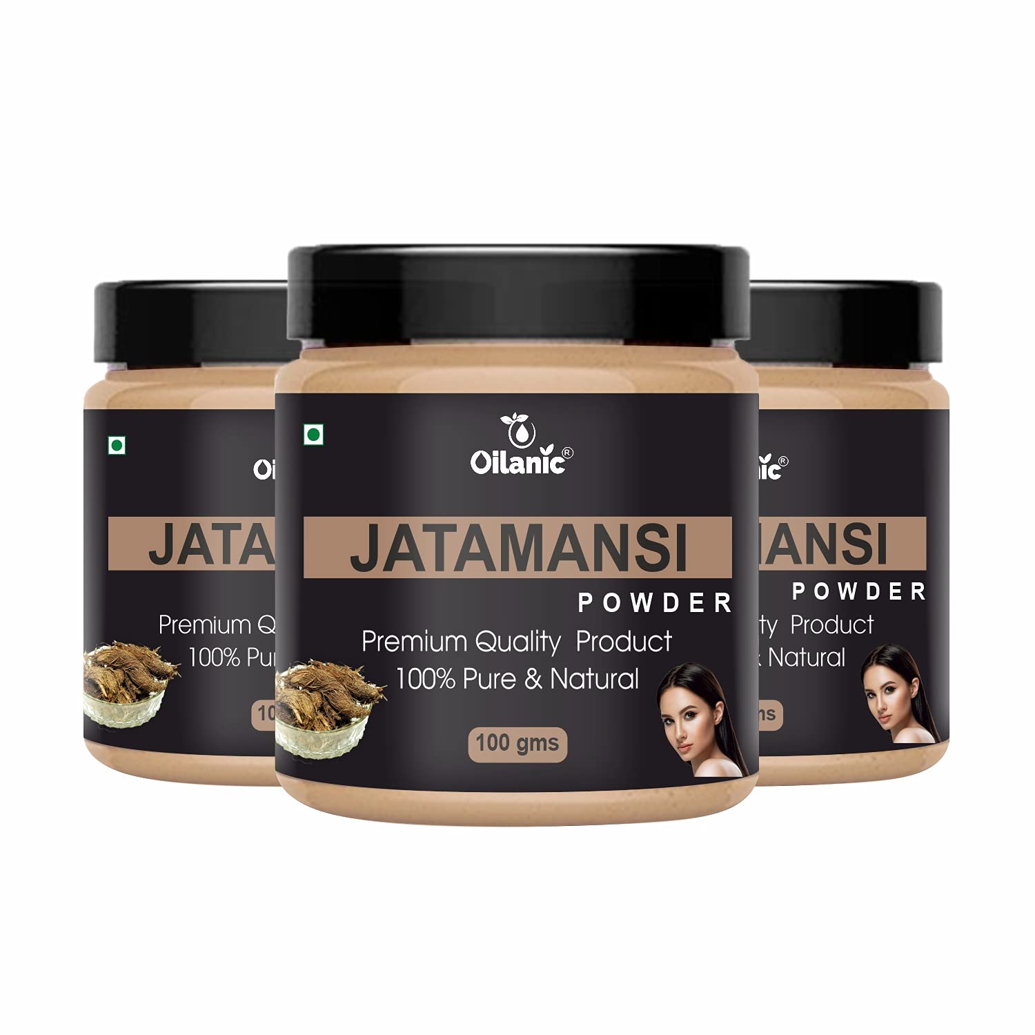 Oilanic 100% Pure Natural Jatamansi Powder for Skin & Hair Care - 3 Jar Combo (300g) | Organic Ayurvedic Herbal Supplement for Glowing Skin & Healthy Hair Growth | Perfect for DIY Face Masks, Hair Treatments & Aromatherapy