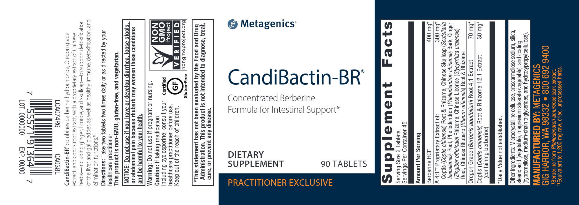 Meta Candibactin Br 90 Capsules - Herbal Supplement for Gut Health & Digestion Support - Ideal for Travel, Daily Wellness & Digestive Comfort