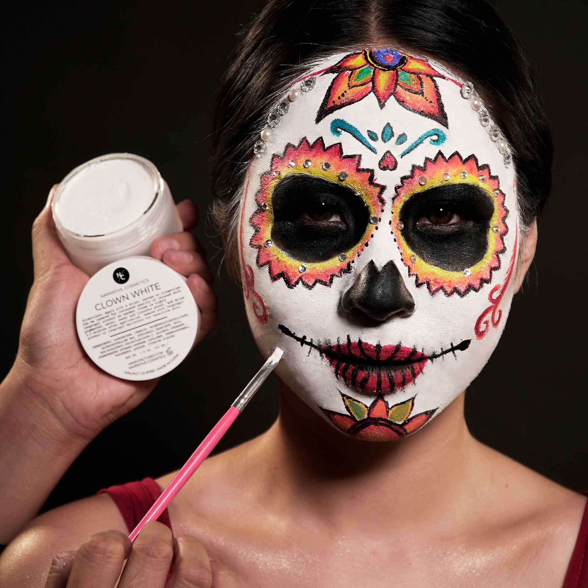 Quick Drying Clown White Cream Makeup - Professional Waterproof Face Paint for Halloween, Cosplay & Theater Performances
