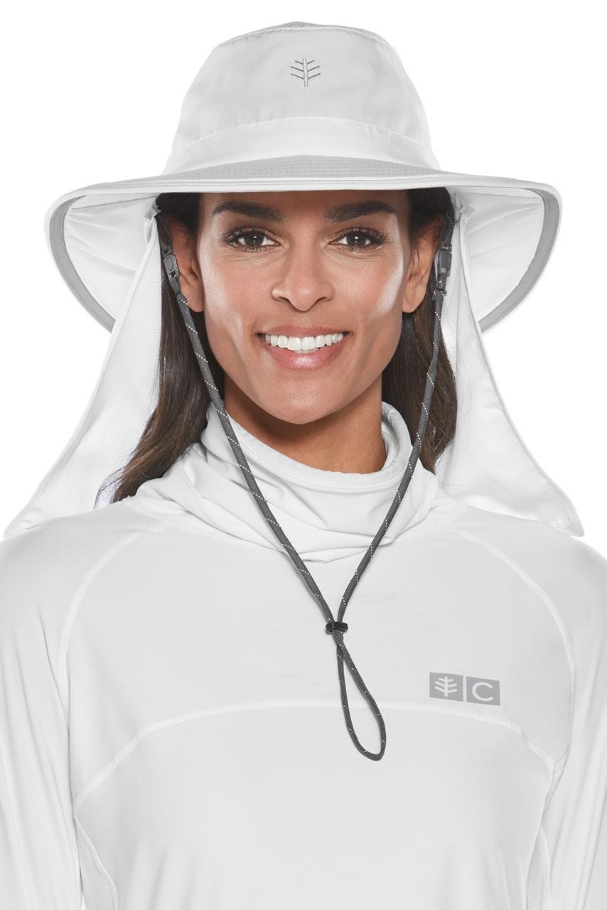 Convertible Boating Hat for Men & Women - UPF 50+ Sun Protection, Adjustable & Breathable White Fishing Hat for Outdoor Activities - Perfect for Sailing, Fishing, and Beach Adventures