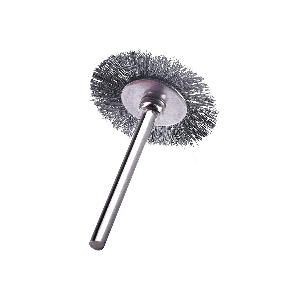 15 Pcs T-Shaped Stainless Steel Wire Brush Wheels - 1/8