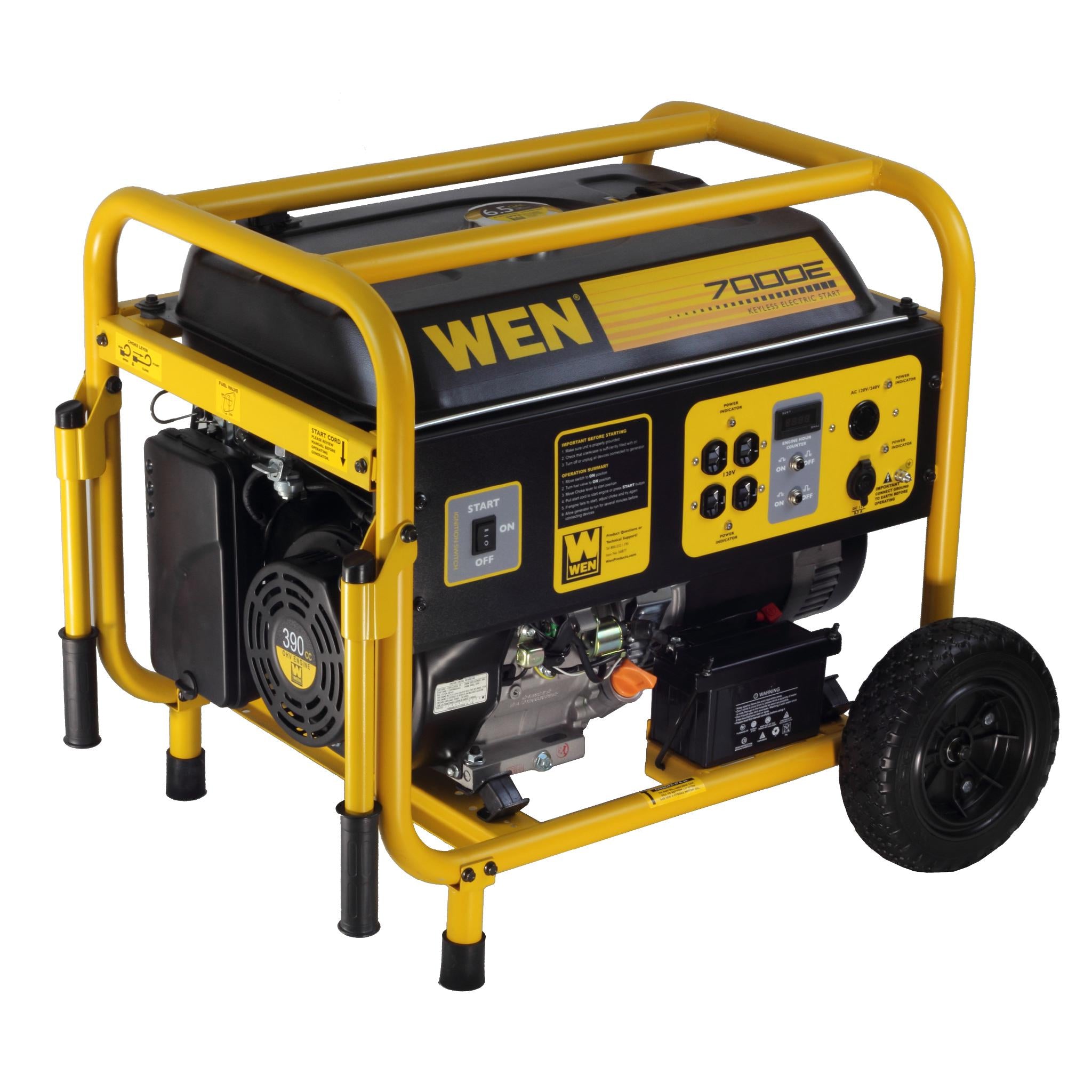 WEN 56682 7000 Watt Portable Electric Start Generator - Power Backup for Home, Camping & Emergency Use