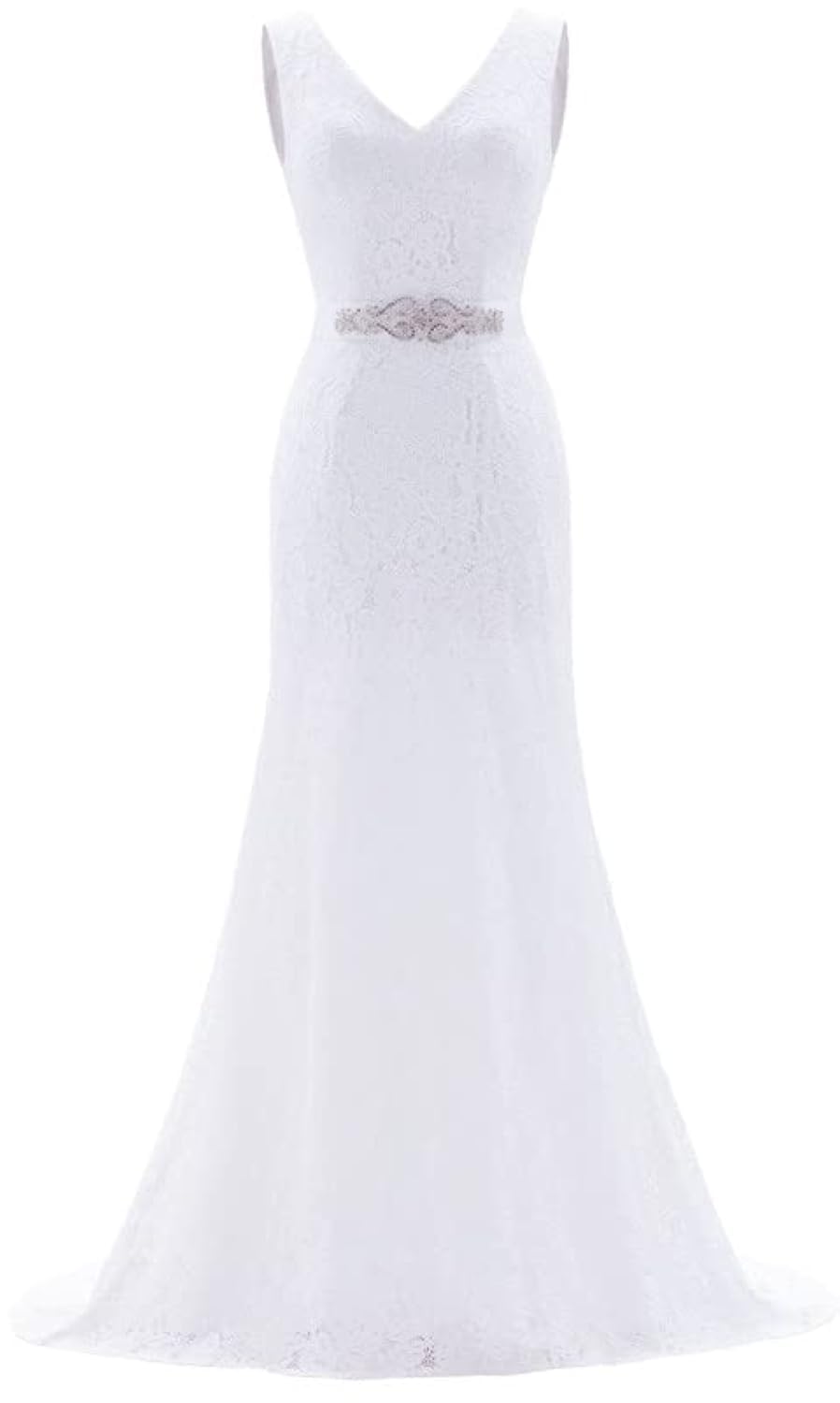 Elegant Women's Lace Mermaid Wedding Dress for Bride - Perfect for Beach, Church, and Formal Ceremonies