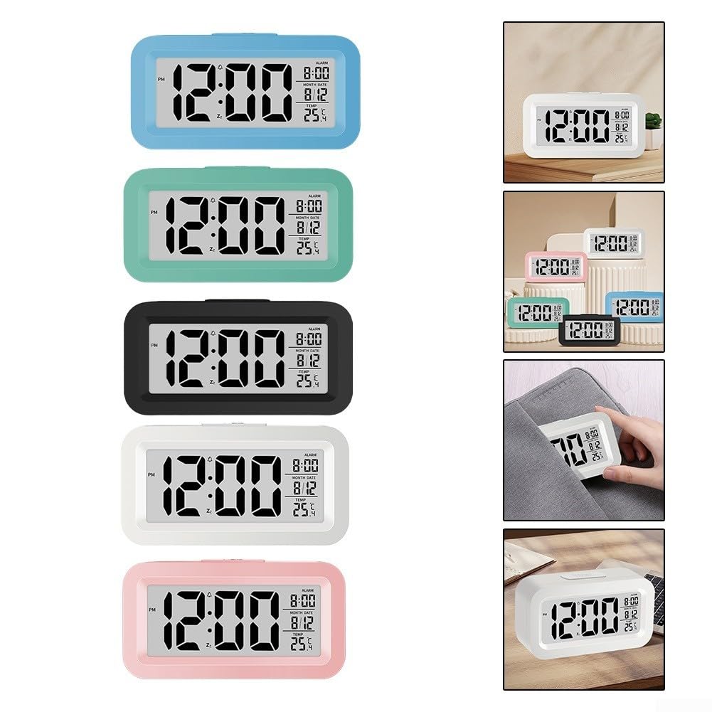 Smart Temperature Detector with Vibrant Color Options & Gradual Alarm - Ideal for Home, Office, and Travel Use (Black)