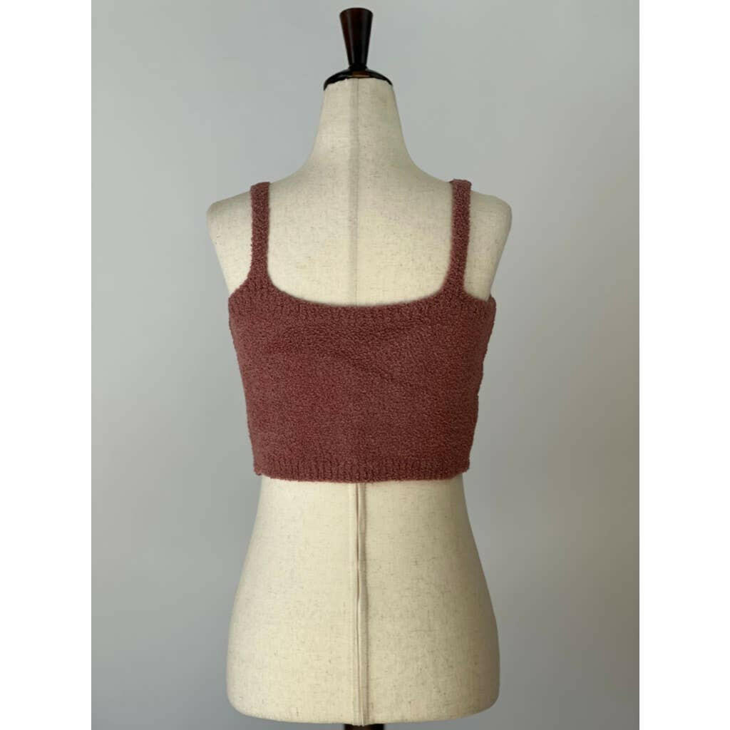 Blush Pink Solid Color Luxury Scoop Neck Cropped Tank Top for Women - Perfect for Summer Outfits, Casual Wear & Layering