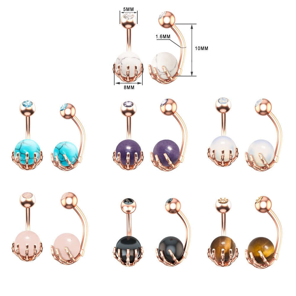 Opal Paw Belly Button Ring - Cute and Stylish Navel Piercing Jewelry for Women | Perfect for Everyday Wear, Parties, and Unique Fashion Statements